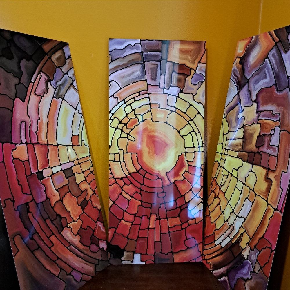 Return of Stained Glass Wall Art 3 Piece Set